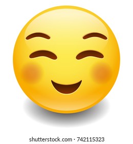 Flushed Smiling Emoji Smiley Face Vector Design Art