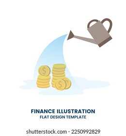 flushing coins tree, flourishing in the yard. Financial consultant concept, successful, happy.