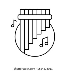 Flute in circle icon. Simple line, outline vector elements of musical instrument icons for ui and ux, website or mobile application