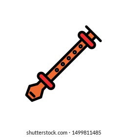 flute filled line vector icon sign. flute symbol, logo illustration. Different style icons set. Pixel perfect vector graphics - Vector