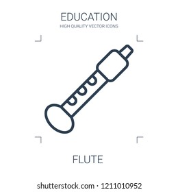 flute icon. high quality line flute icon on white background. from education collection flat trendy vector flute symbol. use for web and mobile