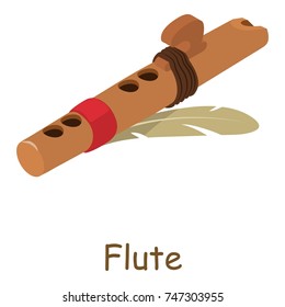 Flute icon. Isometric illustration of flute vector icon for web