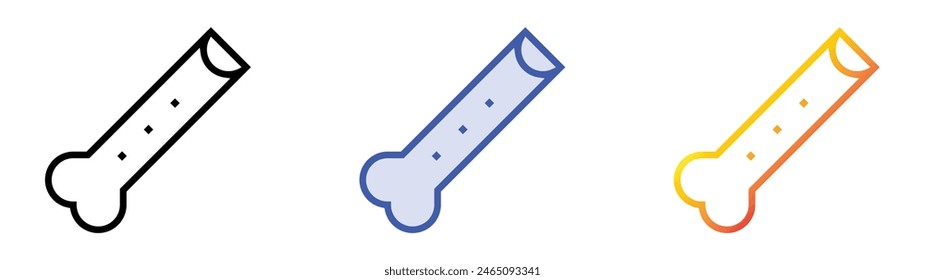 flute icon. Linear, Blue Fill and Gradient Style Design Isolated On White Background
