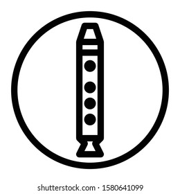 flute icon outline vector design