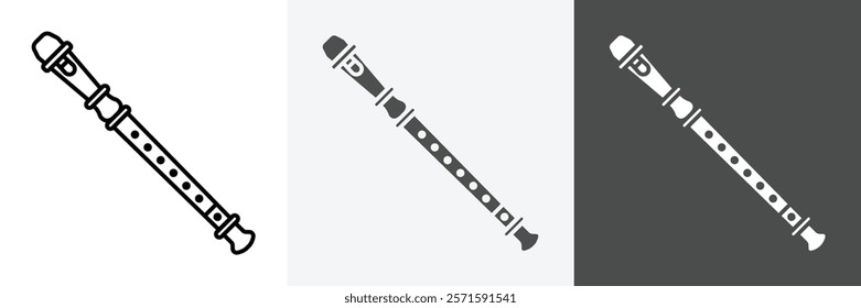 Flute icon set vector art