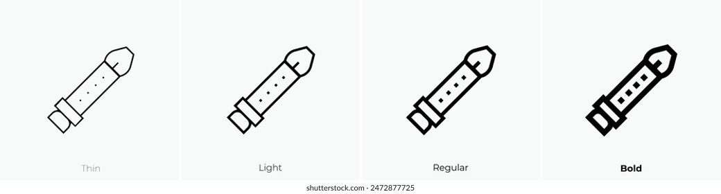 flute icon. Thin, Light Regular And Bold style design isolated on white background