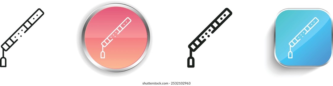 flute icon. Thin Linear, Regular and Button Style Design Isolated On White Background