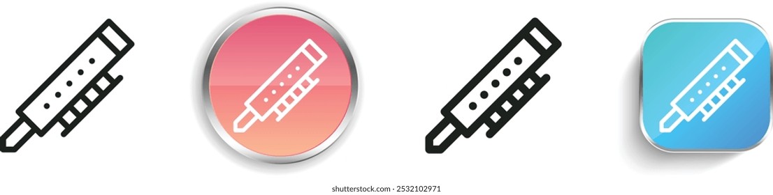 flute icon. Thin Linear, Regular and Button Style Design Isolated On White Background