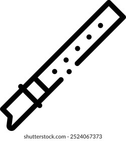 flute icon. Thin Linear Style Design Isolated On White Background