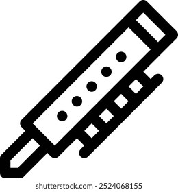 flute icon. Thin Linear Style Design Isolated On White Background
