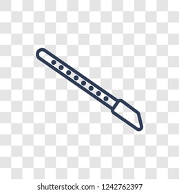 Flute icon. Trendy linear Flute logo concept on transparent background from Music collection