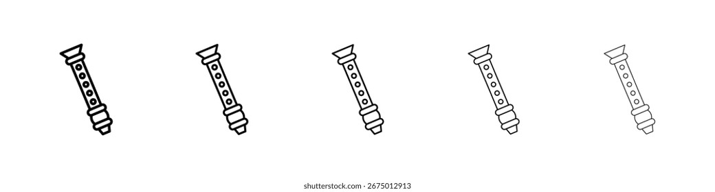 Ícone de flauta Ilustração de arte vetorial