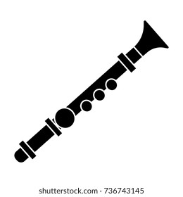 flute icon, vector illustration, black sign on isolated background