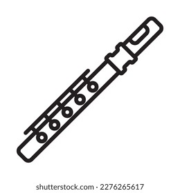 flute icon vector illustration logo design