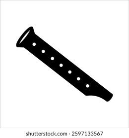 flute icon vector, on white background