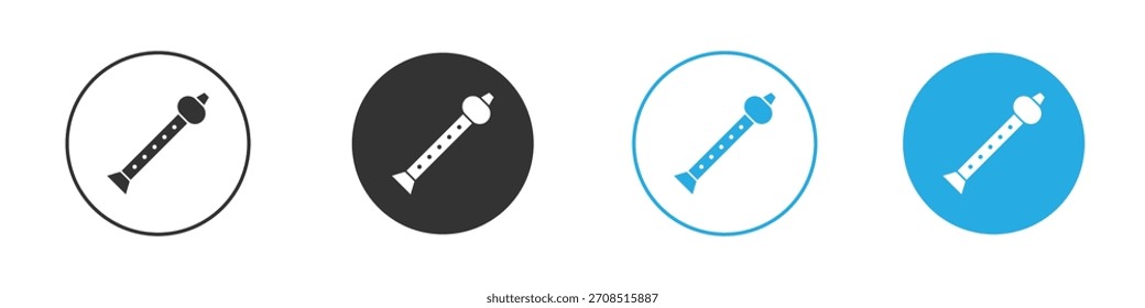 Flute icon For web, mobile.Vector Illustration