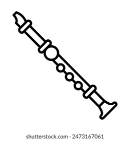 Flute icon wind instrument vector design template