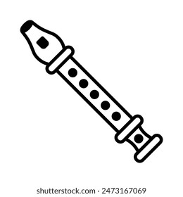 Flute icon wind instrument vector design template