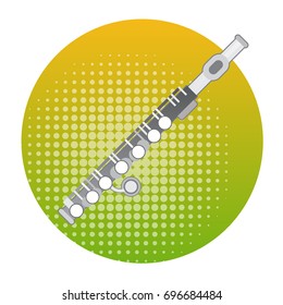 Flute Icon Wind Music Instrument Concept Flat Vector Illustration