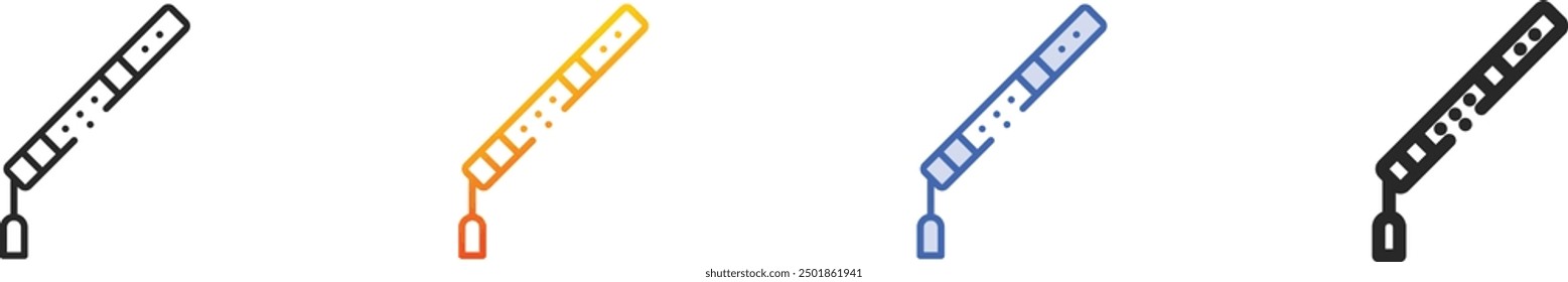 flute icon.Thin Linear, Gradient, Blue Stroke and bold Style Design Isolated On White Background