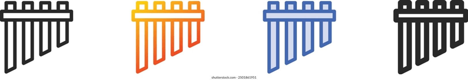 flute icon.Thin Linear, Gradient, Blue Stroke and bold Style Design Isolated On White Background