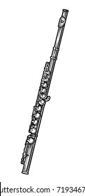 Flute illustration  drawing  engraving  ink  line art  vector