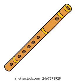 flute illustration hand drawn isoltaed vector