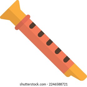 flute illustration in minimal style isolated on background