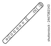 flute illustration outline isolated vector