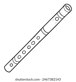 flute illustration outline isolated vector