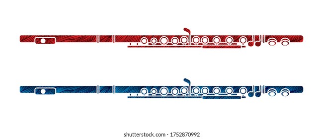 Flute Instrument Cartoon Music Graphic Vector