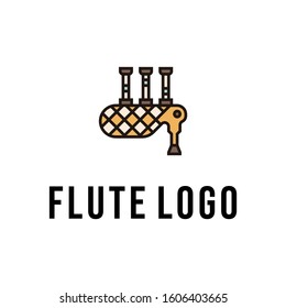 Flute instrument icon. Flat illustration of flute instrument vector icon for web design