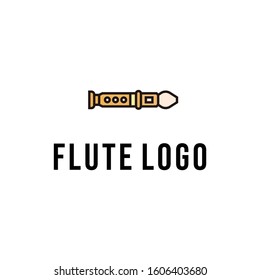 Flute instrument icon. Flat illustration of flute instrument vector icon for web design