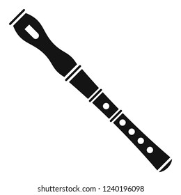 Flute instrument icon. Simple illustration of flute instrument vector icon for web design isolated on white background