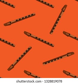 Flute isolated vector illustration seamless pattern