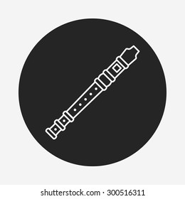 flute line icon