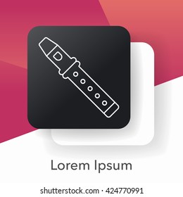 flute line icon