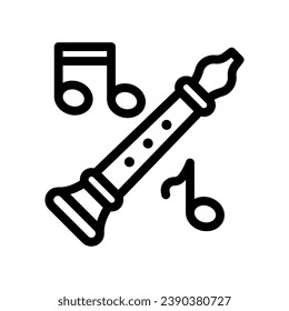 flute line icon illustration vector graphic. Simple element illustration vector graphic, suitable for app, websites, and presentations isolated on white background