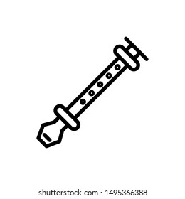 flute line icon sign.  - Vector