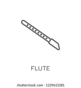 Flute linear icon. Modern outline Flute logo concept on white background from Music collection. Suitable for use on web apps, mobile apps and print media.