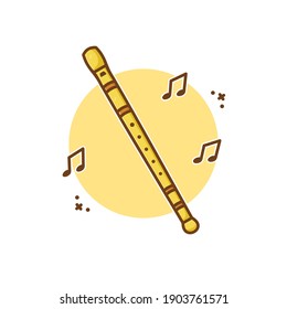flute music cartoon vector illustration