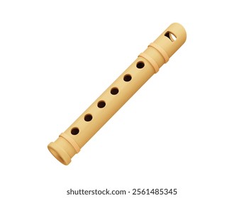 flute music icon 3d render illustration