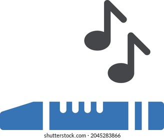 icono de color de glifo vectorial de música fluida