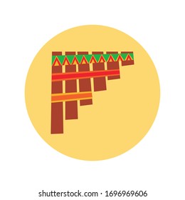 flute musical instrument block and flat style icon vector illustration design