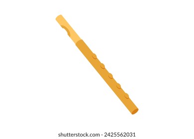 Flute Musical Instrument Flat Sticker Design