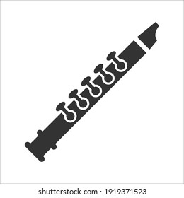 Icono de instrumento musical de flauta, gráficos vectoriales