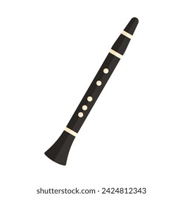 Flute musical instrument vector illustration. Woodwind music instrument.