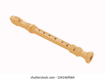 flute on a white background, vector illustration
