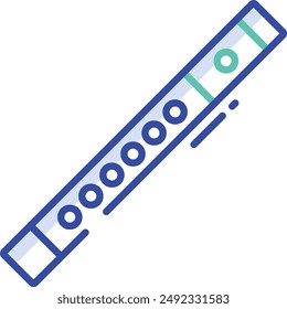 Flute outline color vector illustration