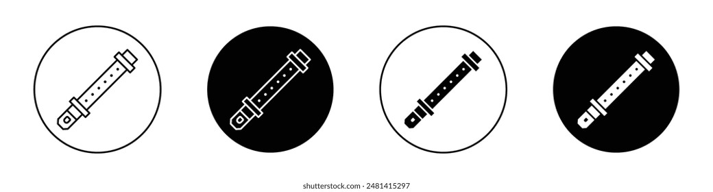 Flute outlined icon vector collection.